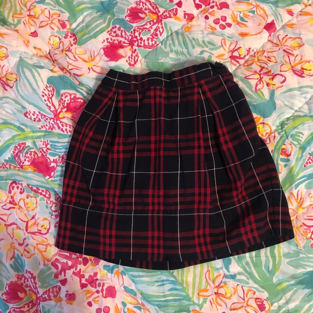 Lands End Plaid Skirt